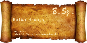Belba Szonja névjegykártya